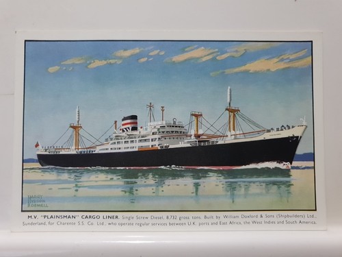 Vintage postcard ship m v - vintage, m.v