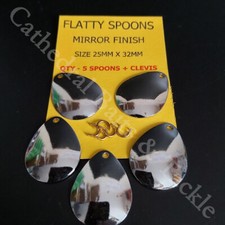 Sea Fishing Flatty Spoons Lures 2 Sizes 5or10per Pack Plaice/Flounder/Attractors