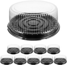 10Pcs Clear Pet Cake Containers with Lids 8-Inch round Cheesecake Packaging Box 