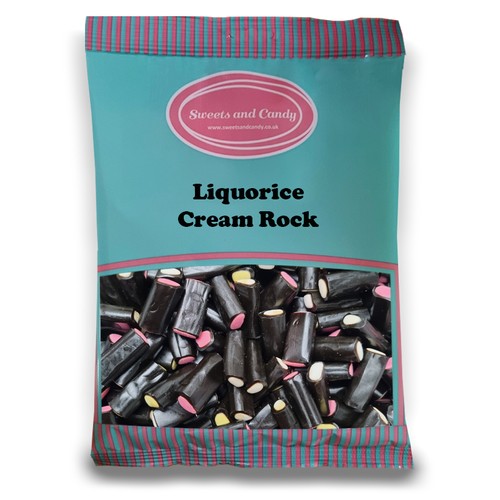 Liquorice cream rock 1kg - rock,