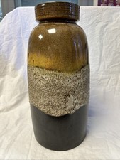 Vintage West German Fat Lava  Stoneware Studio Pottery Large Vase 38cm