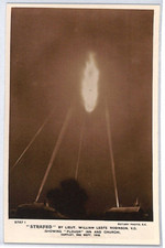 ZEPPELIN WW1 Postcard GB PROPAGANDA Searchlights Real Photo (1916) Unused PZ104