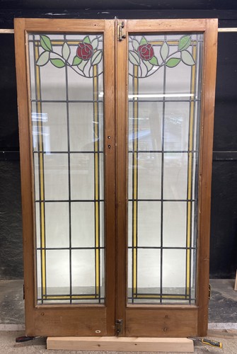 Double edwardian stained glass - stained,