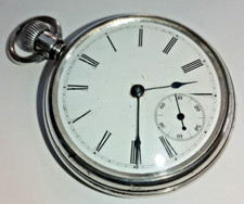 Antique WATERBURY OXFORD Duplex Silver cased pocket watch running well Series T