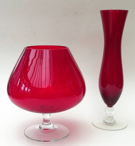 Red glass vases - vases, balloon