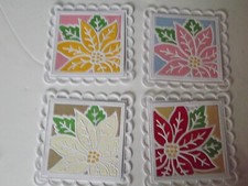 4 Die cuts Poinsettia Flowers