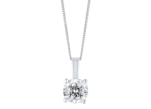 Gold diamond necklace 9ct - gold, necklace.
