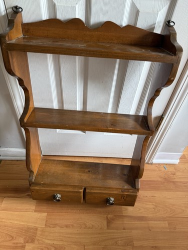 Antique wooden wall shelf - wooden,