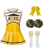 SIZE 4-5 YEARS YELLOW CHEERLEADER COSTUME- CG S61