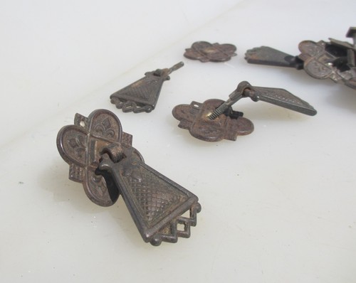 Vintage iron cabinet handles - vintage,