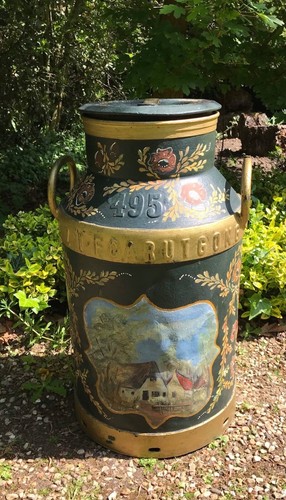 Vintage milk churn painted - churn,