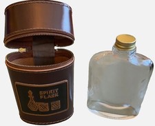 Large Spirit Flask in Brown Leather Zipped Pouch Made in UK Large Fabulous