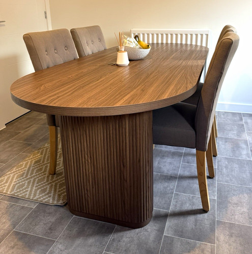 Oval wood dining table - oval,