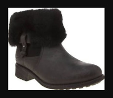 UGG® AUSTRALIA CHYLER BLACK LEATHER ANKLE BOOTS UK 6.5 EUR 39 USA 8 RRP £235
