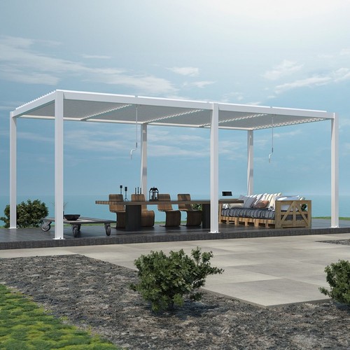 White veranda pergola carport - pergola,