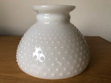 Vintage 8"  White Milk Glass Hobnail Lamp Shade/Hurricane Lampshade see images 