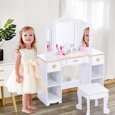 Kids Vanity Table Set Tri-Fold