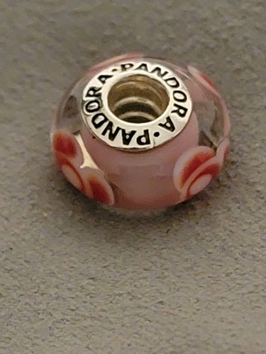 Pandora charm pink red flower - charm,
