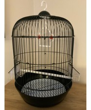Round Bird Cage Parrot Cage, Parakeet Cage H53CM X W34CM Budgie, Canary - Black.