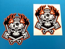 FLAMES AND PISTON SKULL
