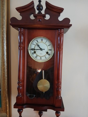 Mahogany wall clock with - mahogany, wall-clock