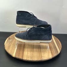 Lyle & Scott Men Navy Suede