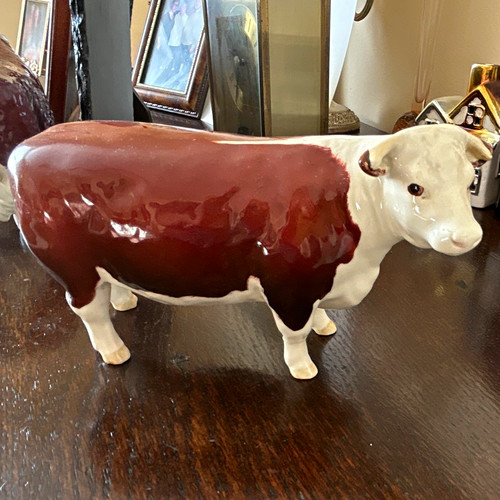 Hereford cow porcelain - hereford,