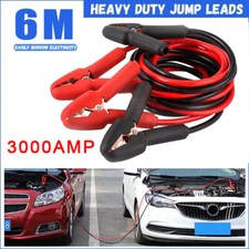 6m HEAVY DUTY JUMP LEADS 3000AMP CAR VAN BATTERY STARTER BOOSTER CABLES JUMPER