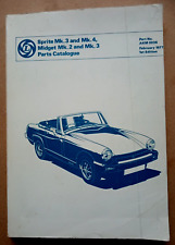 LEYLAND: SPRITE MK. 3 & 4, MIDGET MK. 2 & 3,  PARTS CATALOGUE 1977  No. AKM 0036