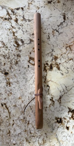 Wooden flute holes - 5, leather