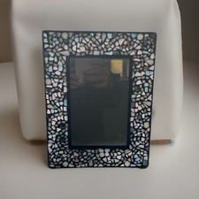 Vintage Mosaic Glass Photo Frame – Iridescent Swirl Design – Table to Rectangle