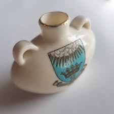 Antique Henley On Thames crested china Bottle Coat Arms ceramic Goss England