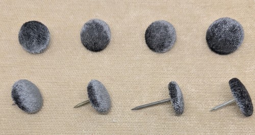 Steel crushed velvet nail - velvet, back