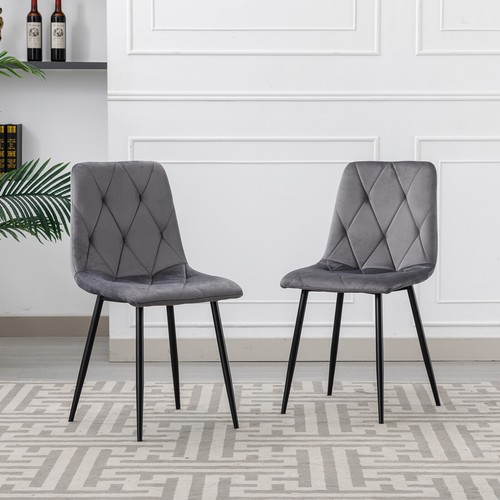 Velvet dining chairs set - 4/6x,