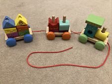 Wooden Stacking Pull Along Train Toy - Argos - Chad Valley Colourful Blocks