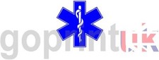 Star Of Life Decals Ambulance Paramedic Helmet First responder 75mm x 4