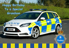 Personalised Boys Birthday Card Police car son grandson nephew brother Daughter