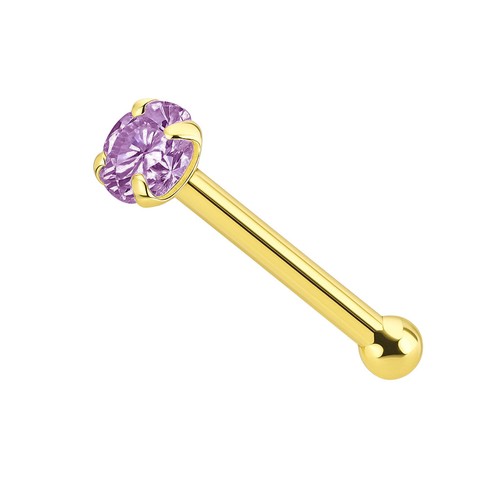 14k solid gold nose bone - 14k,
