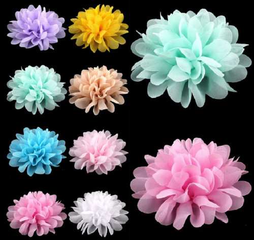 Flower chiffon large hair - chiffon, clip