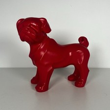 Red Dog Resin Statue/ Ornament Modern Sculpture - 10” Bulldog Heavy VGC