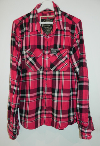 Superdry plaid flannel red - flannel,