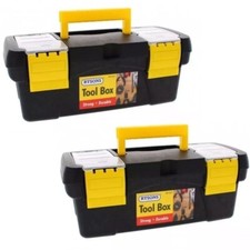 2X Plastic DIY Tool Box Chest Lockable Storage Case Organiser Toolbox