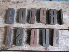 Vintage Printers Blocks Typeface Wooden Printing Block Letters Job Lot 3in