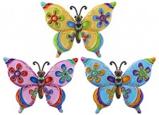 3 x Colourful Butterfly Metal