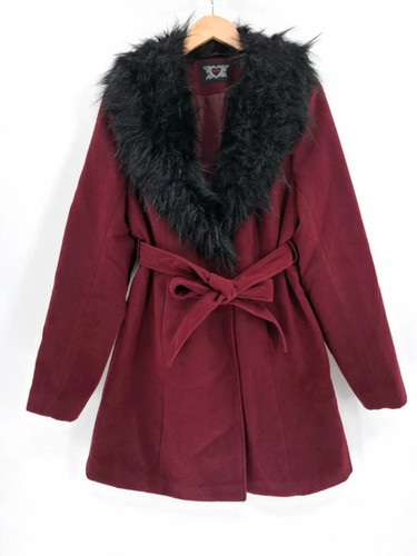 Yours burgundy wine faux - burgundy, fur