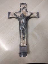 Vintage Altar Crucifix Cross, West German, 10" tall. INRI, Ecce Homo
