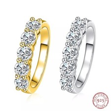 2ct Ring Eternity Diamond Test Pass Round Lab-Created VVS1/D/Excellent US:8.5