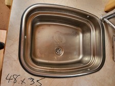 Caravan motorhome campervan boat kitchen sink 48 x 35cm stainless steel