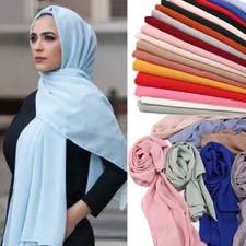 Muslim Womens Chiffon Scarf Hijab Prayer Shawls Ladies Head Wraps Scarves