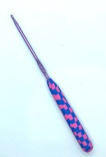 Handmade Polymer Clay Crochet Hook 3mm. Beautiful Colourful handle.